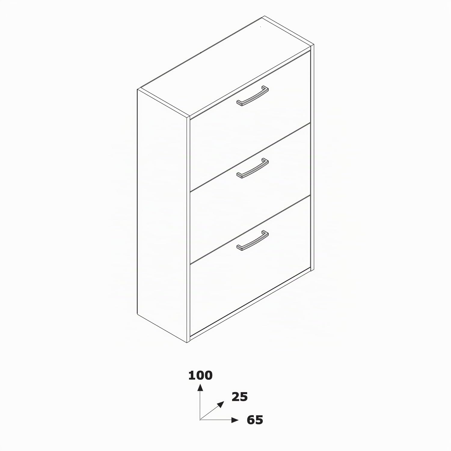 Composad Facile Scarpiera 3 Ribalte Rovere Sonoma Bassa 65x100 cm