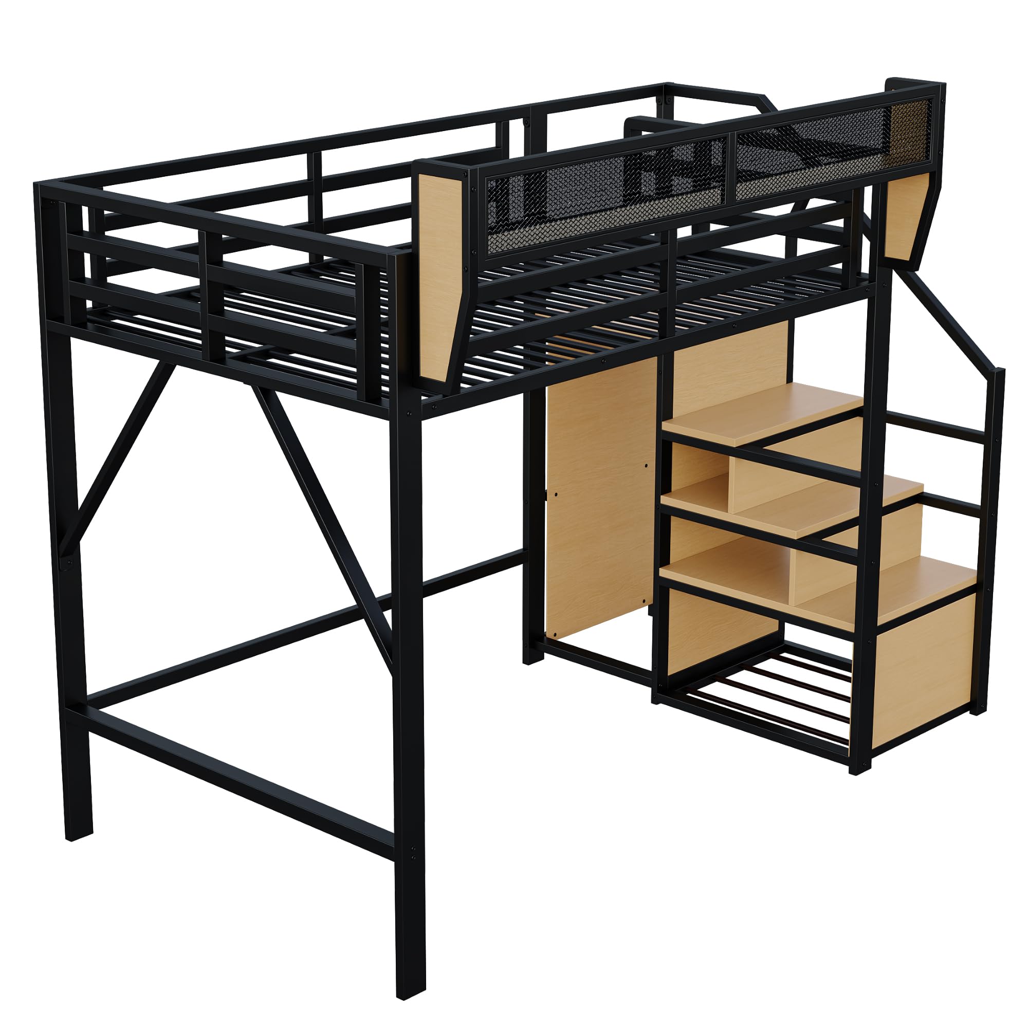 Dolamaní Letto a Soppalco 140x200 Metallo Nero