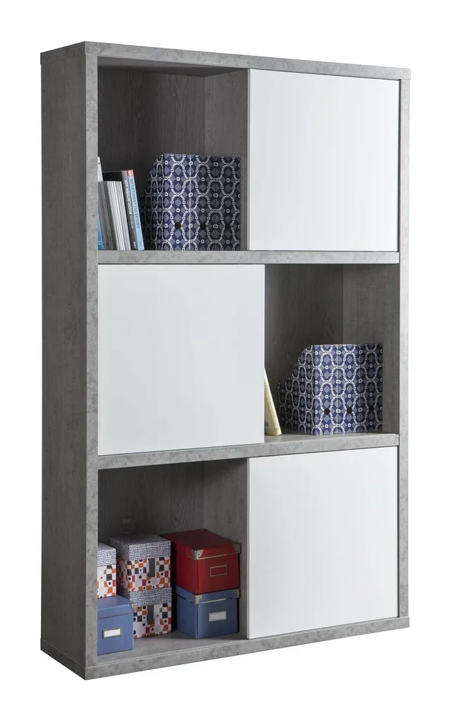 Composad Pratico Libreria Alta 120x195 Cemento Bianco
