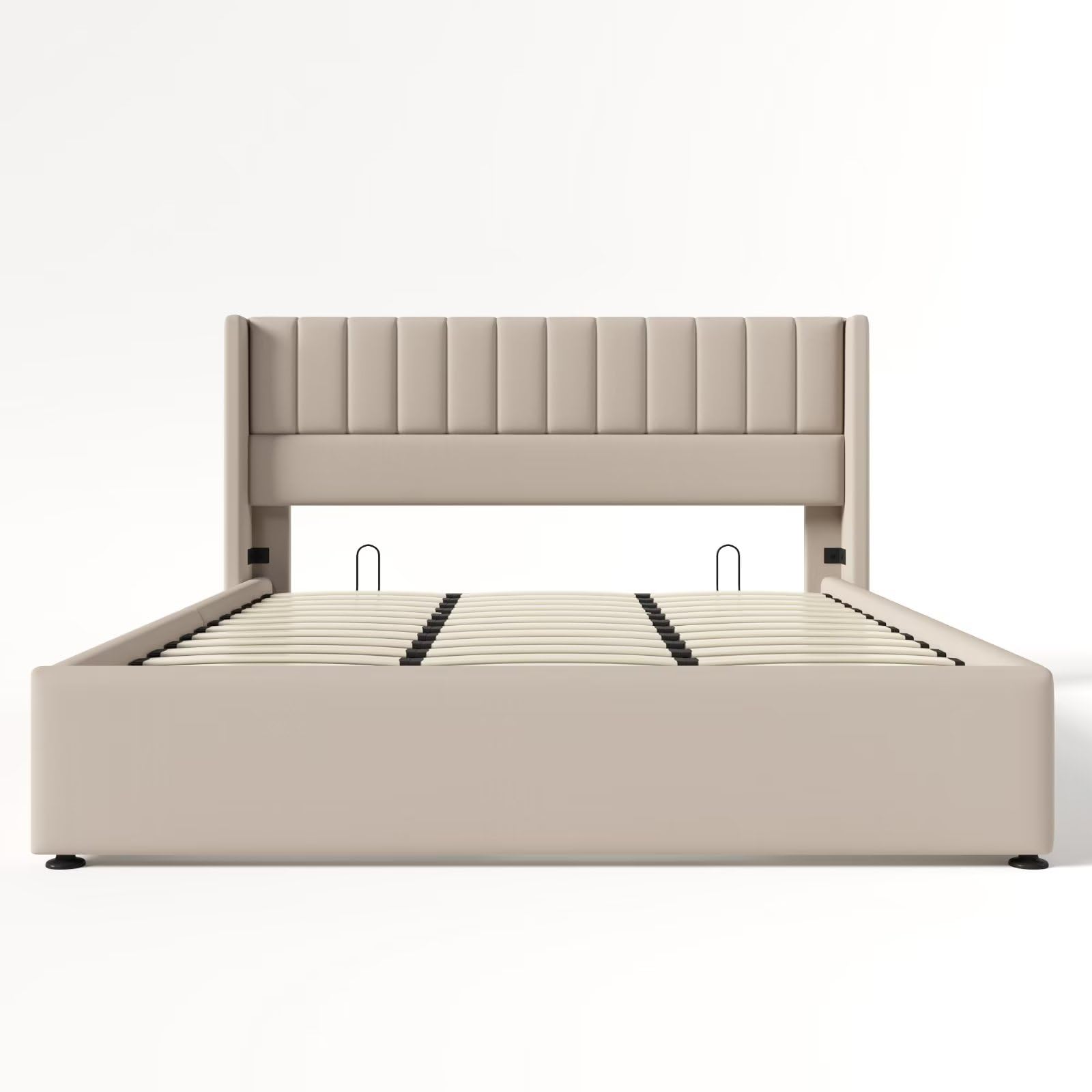 Dolamaní Letto Matrimoniale 180x200 Beige in Lino con Contenitore