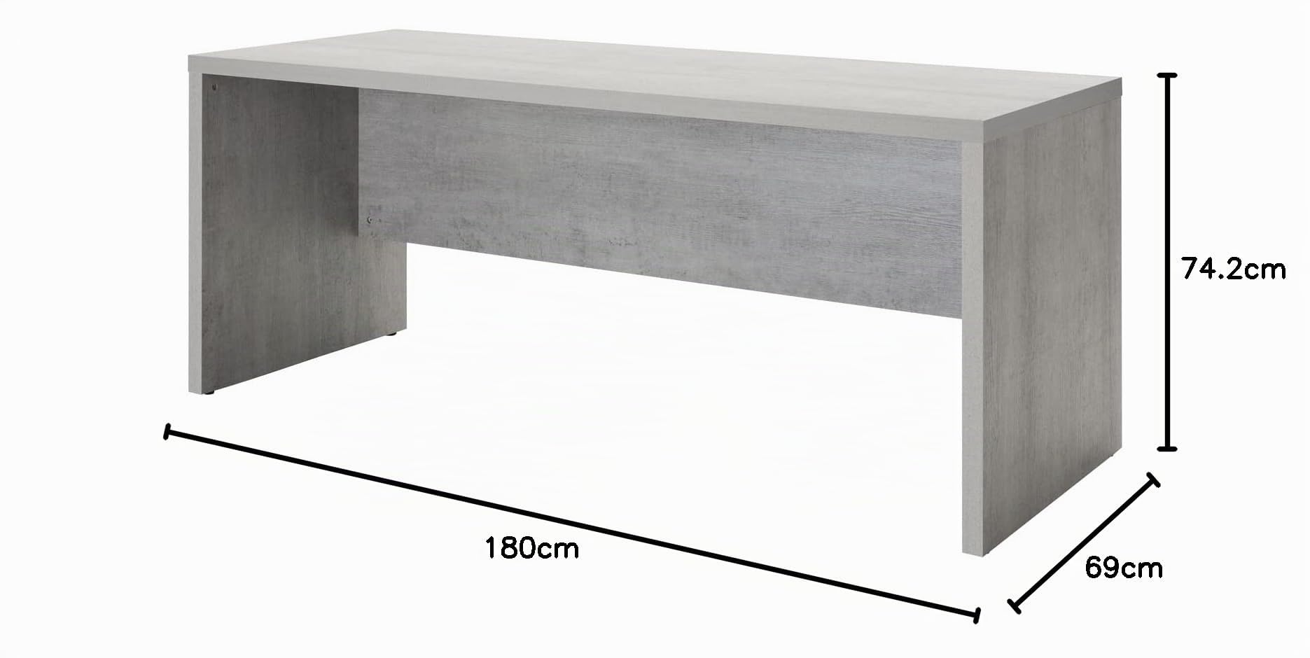 Composad Pratico Scrivania Ufficio Grigio Cemento 180x69 cm