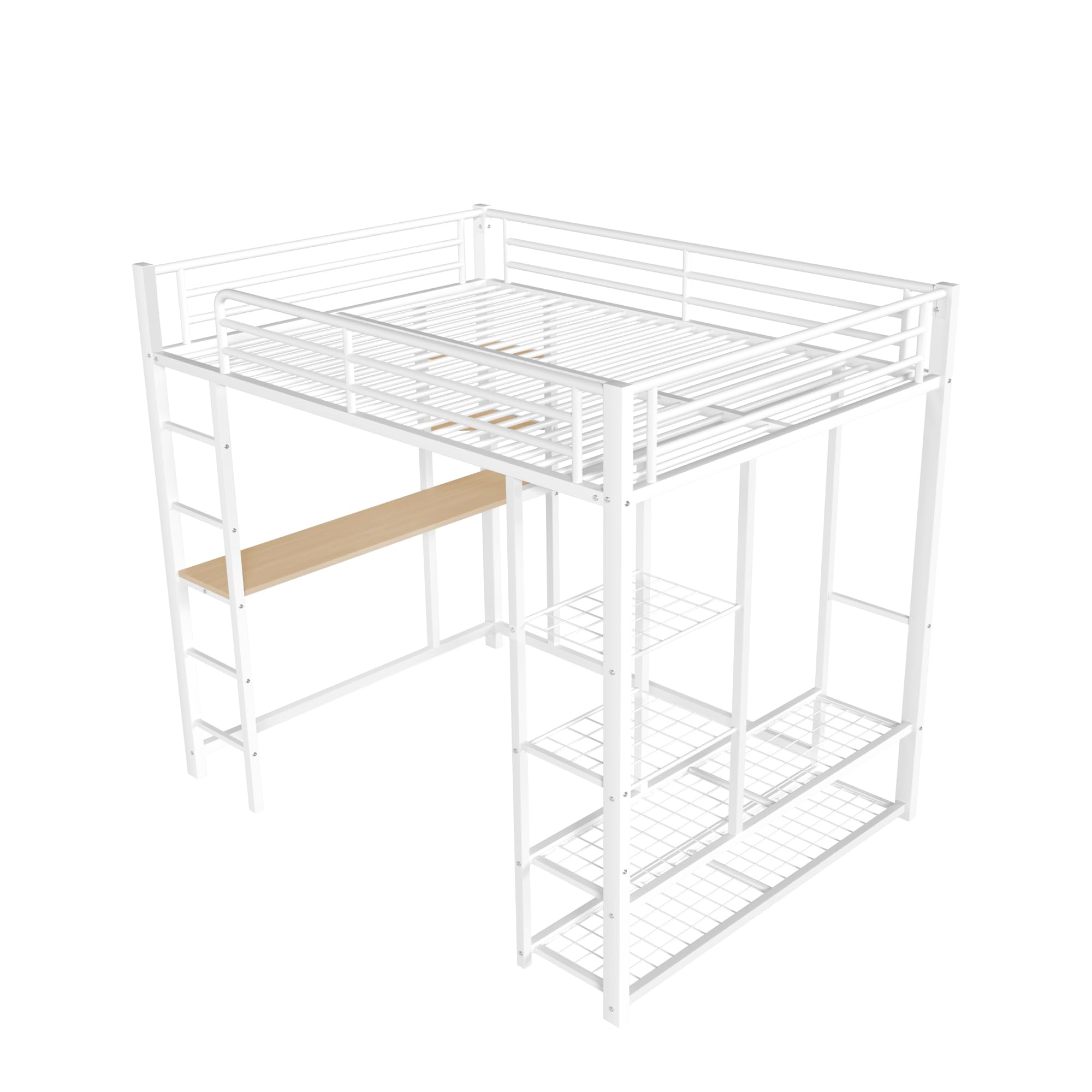 Dolamani Letto a Soppalco 90x200 Bianco con Scrivania