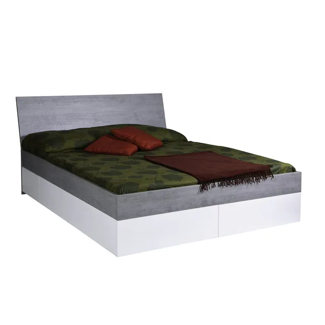 Composad Galaverna Letto Contenitore 4 Cassetti Cemento Bianco