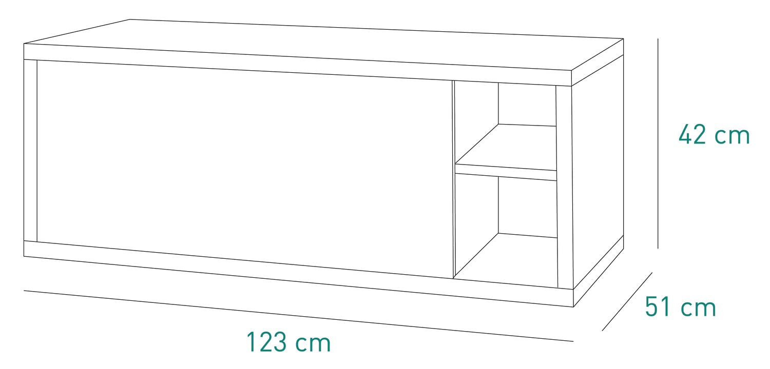 Composad Ladama mobile sottolavabo senza lavabo rovere marmo 123 cm