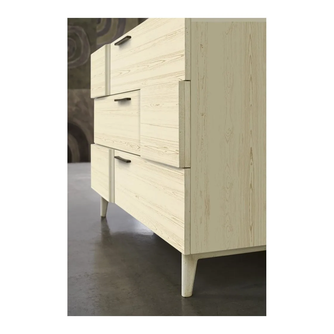 Epocantica Classico Comò legno 3 cassetti rovere 130 cm