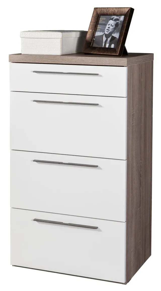 COMPOSAD Cassettiera Momenti 4 cassetti bianco rovere