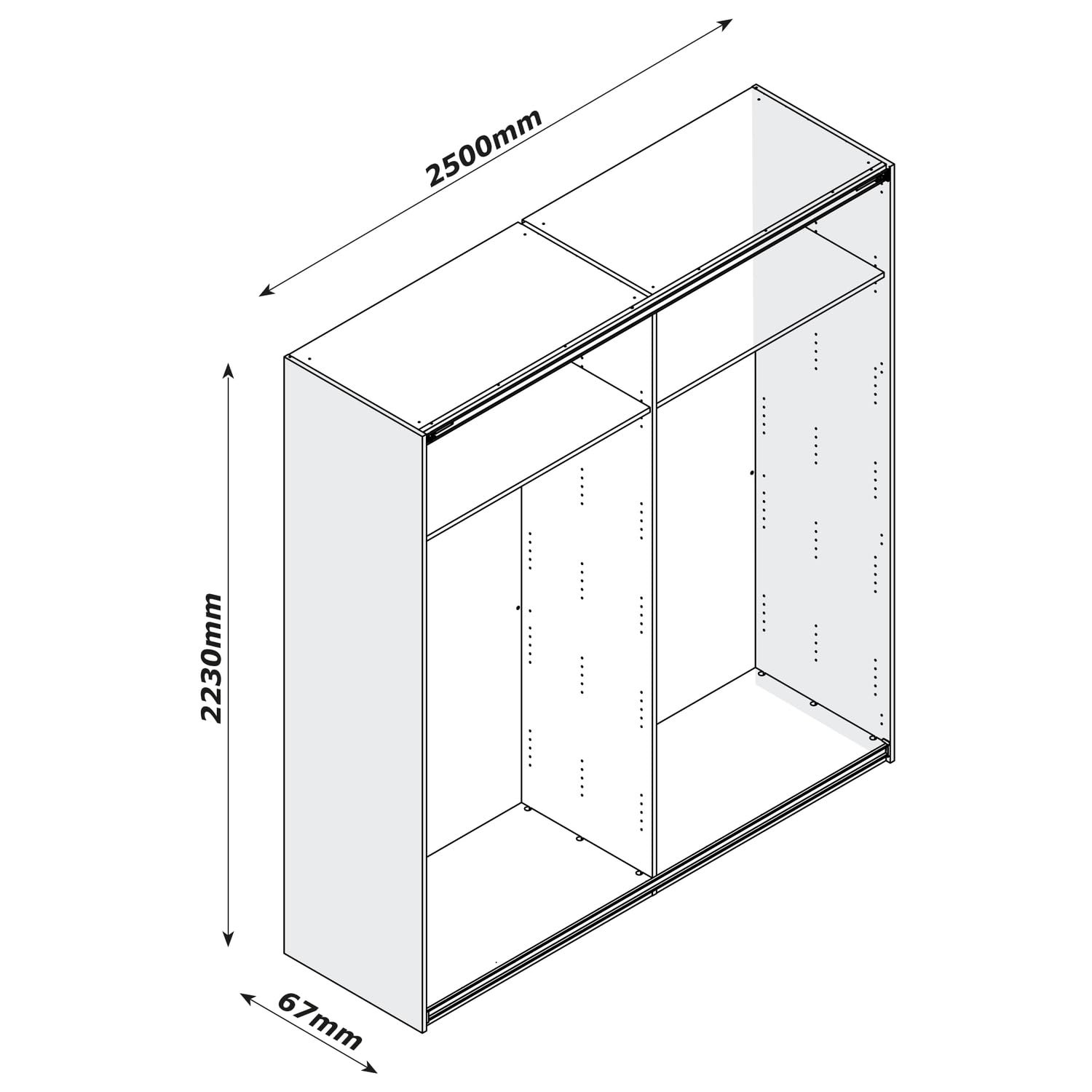 Composad Infinito armadio 2 ante scorrevoli grigio noce 250 cm