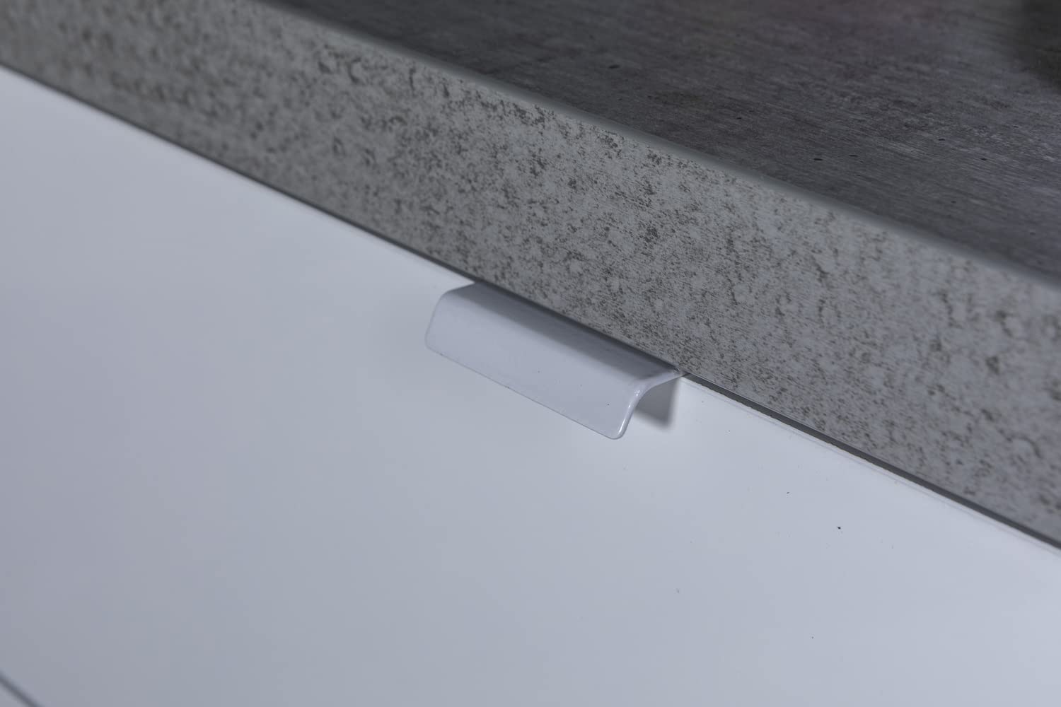 COMPOSAD Scrivania Angolare 3 Cassetti Grigio Cemento e Bianco