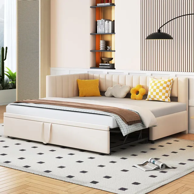 Dolamaní divano letto L beige velluto 90x200 estraibile