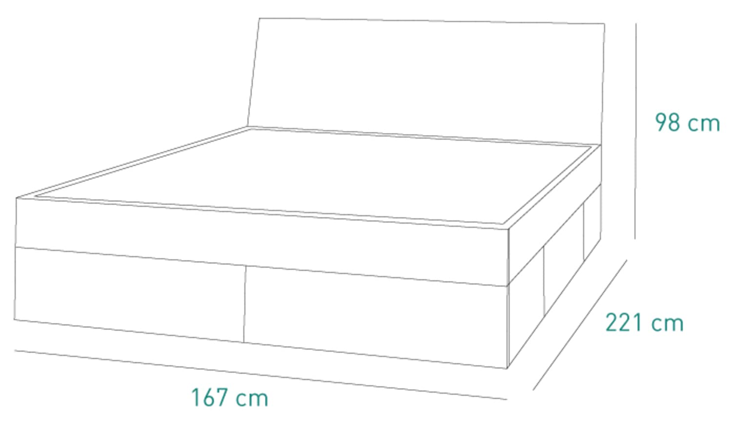 Composad Passacor Letto Matrimoniale 4 Cassetti Rovere Bianco 160x200