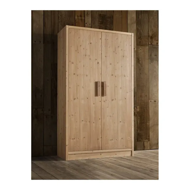 Epocantica Armadio 2 Ante Legno Massello con Cassettiera 125 cm