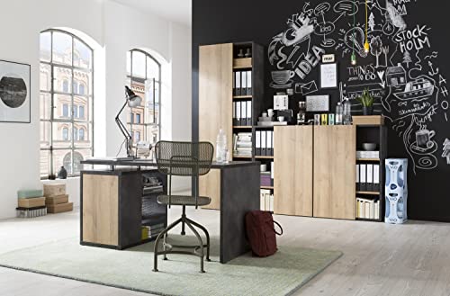 Composad Core Ufficio Completo 4 Mobili Rovere Grigio