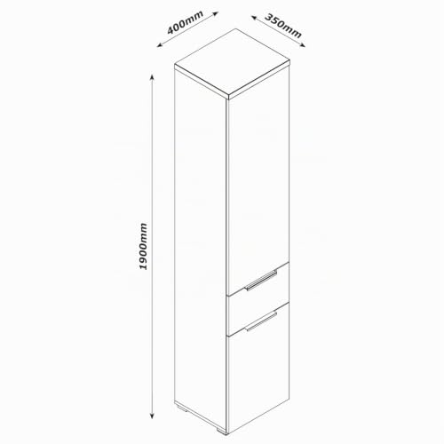 Composad Mundi Colonna Bagno 2 Ante 1 Cassetto Grigio Titanio