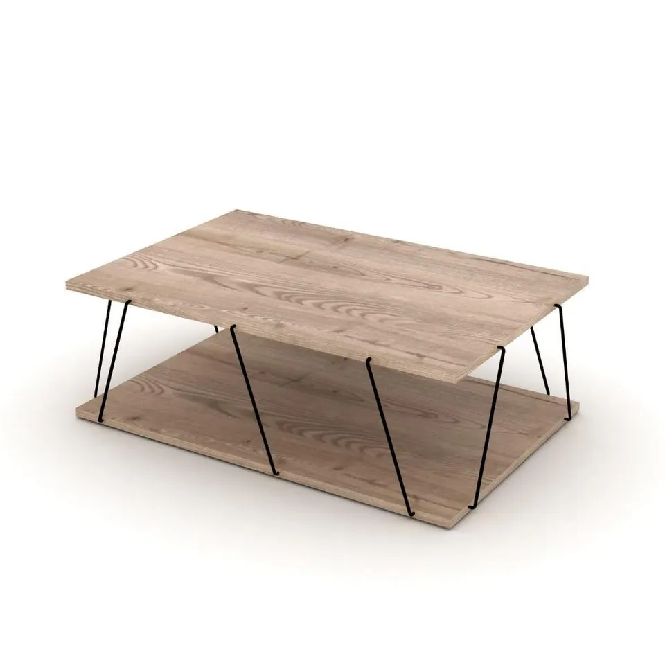 Iperbriko Industrial tavolino salotto rovere 90x60 cm basso