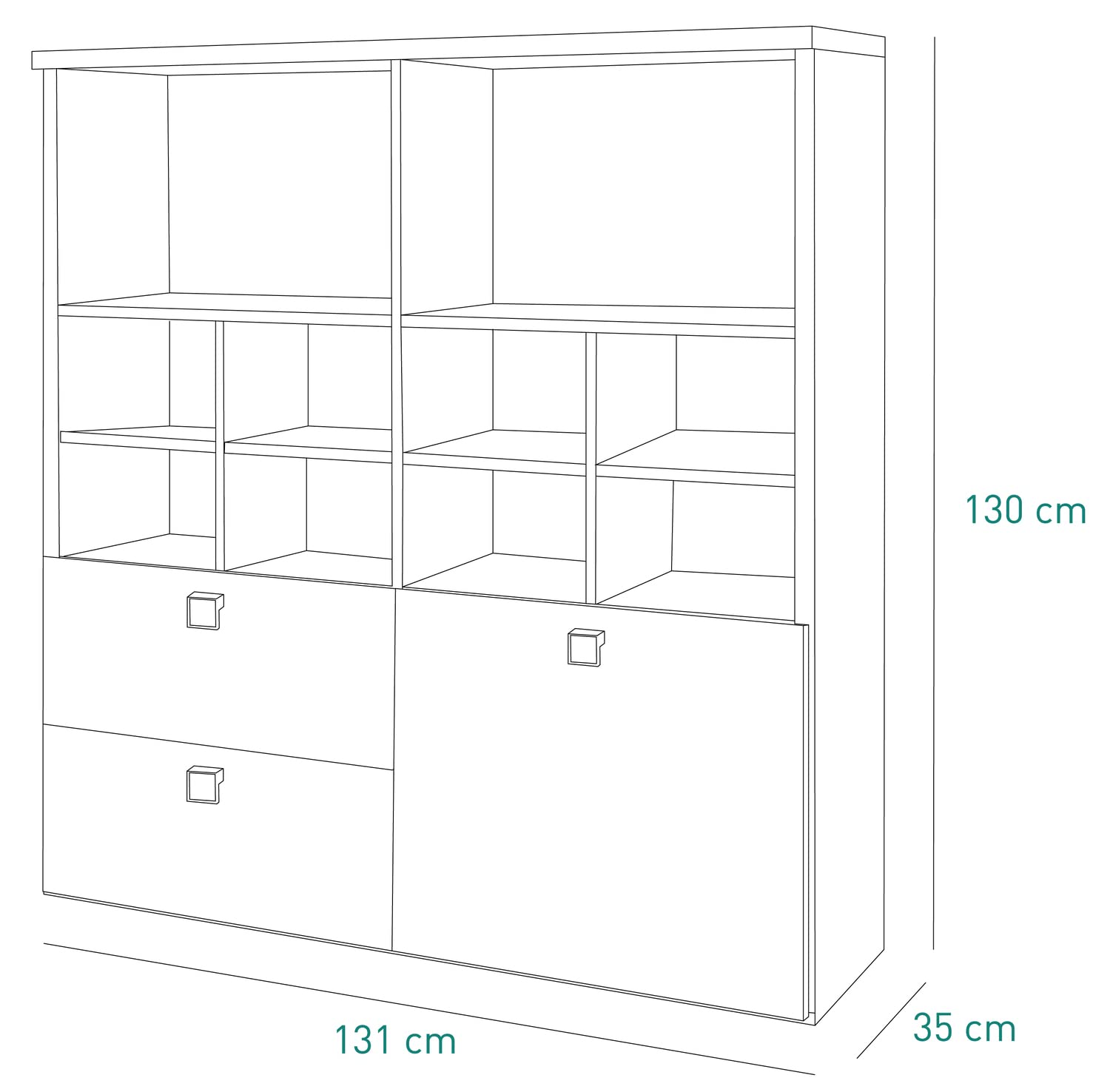 Composad Globo Libreria 131 cm Rovere Miele e Bianco