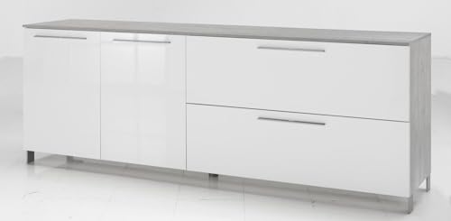 COMPOSAD Modello madia soggiorno bianco grigio 210 cm