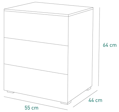 Composad Privilegio Comodino 3 Cassetti Bianco