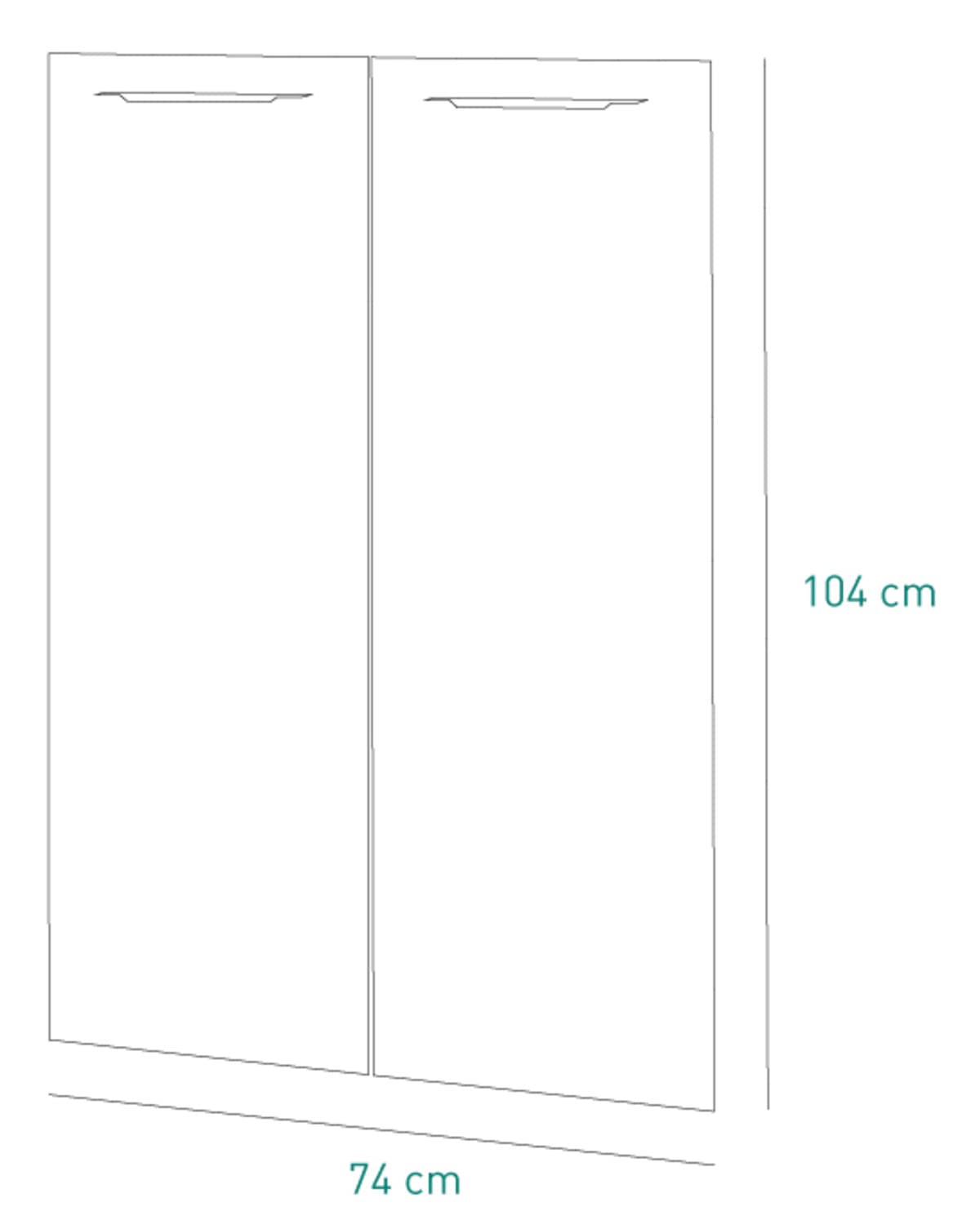 Composad Disegno coppia ante 104,7 cm rovere gessato basse