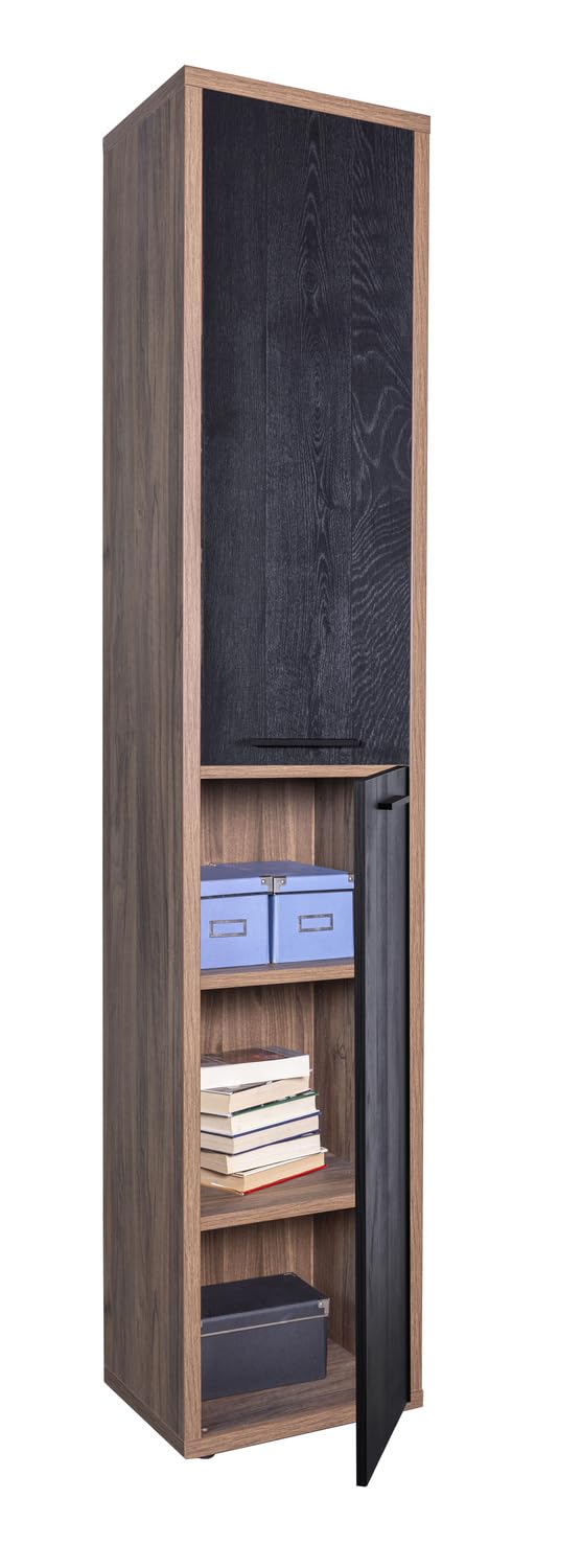 Composad Davinci 2 Ante Colonna Libreria Stretta Noce Nero 44 cm