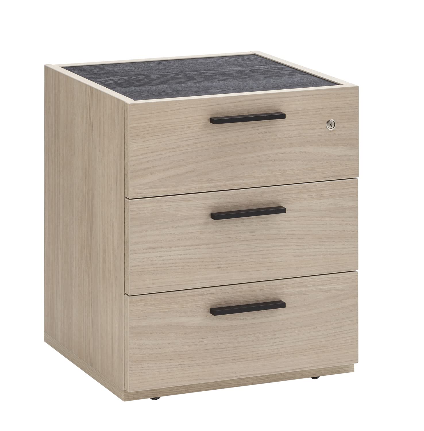 Composad Davinci cassettiera 3 cassetti rovere nero