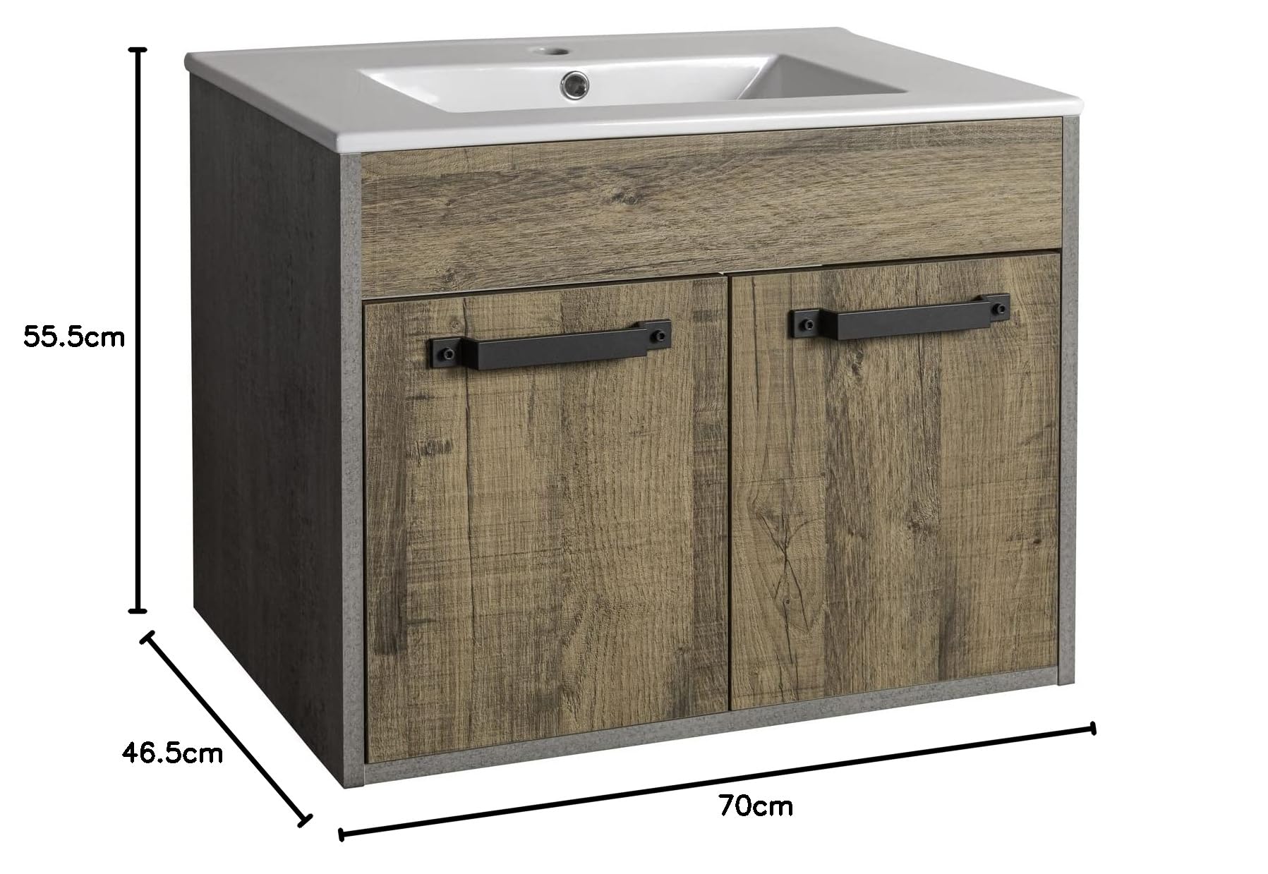 Composad LaFabrica Mobile Sottolavabo 70 Rovere Cemento