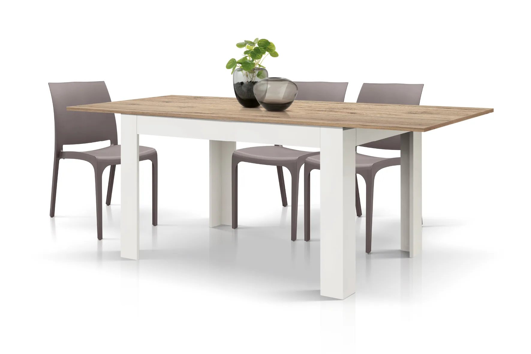 Epocantica Adriana tavolo allungabile rovere bianco 140 cm