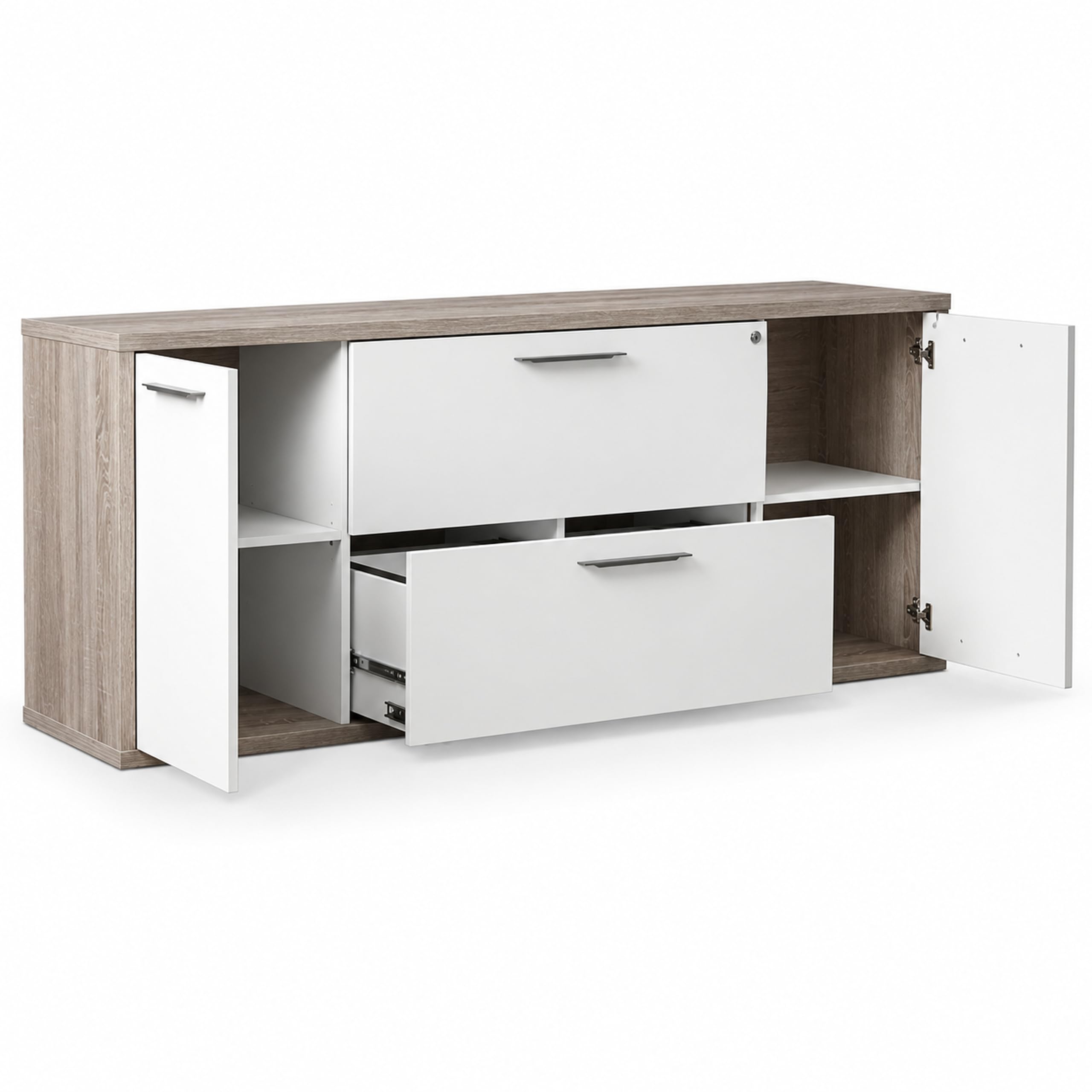 COMPOSAD base multiuso madia bianco rovere 180 cm