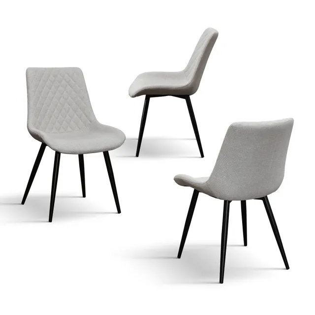 Epocantica Morgana Sedia Imbottita Set 4 Grigio Trapuntata