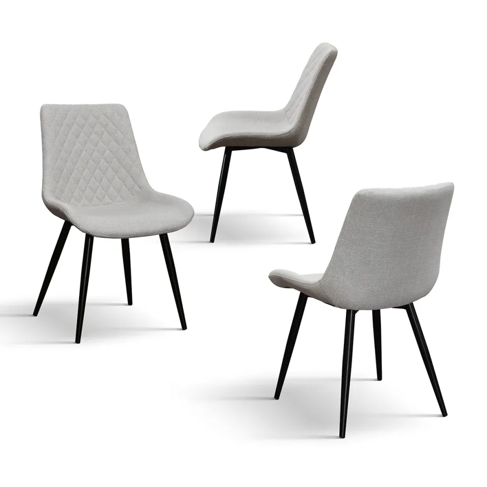 Epocantica Morgana Sedia Imbottita Set 4 Grigio Trapuntata