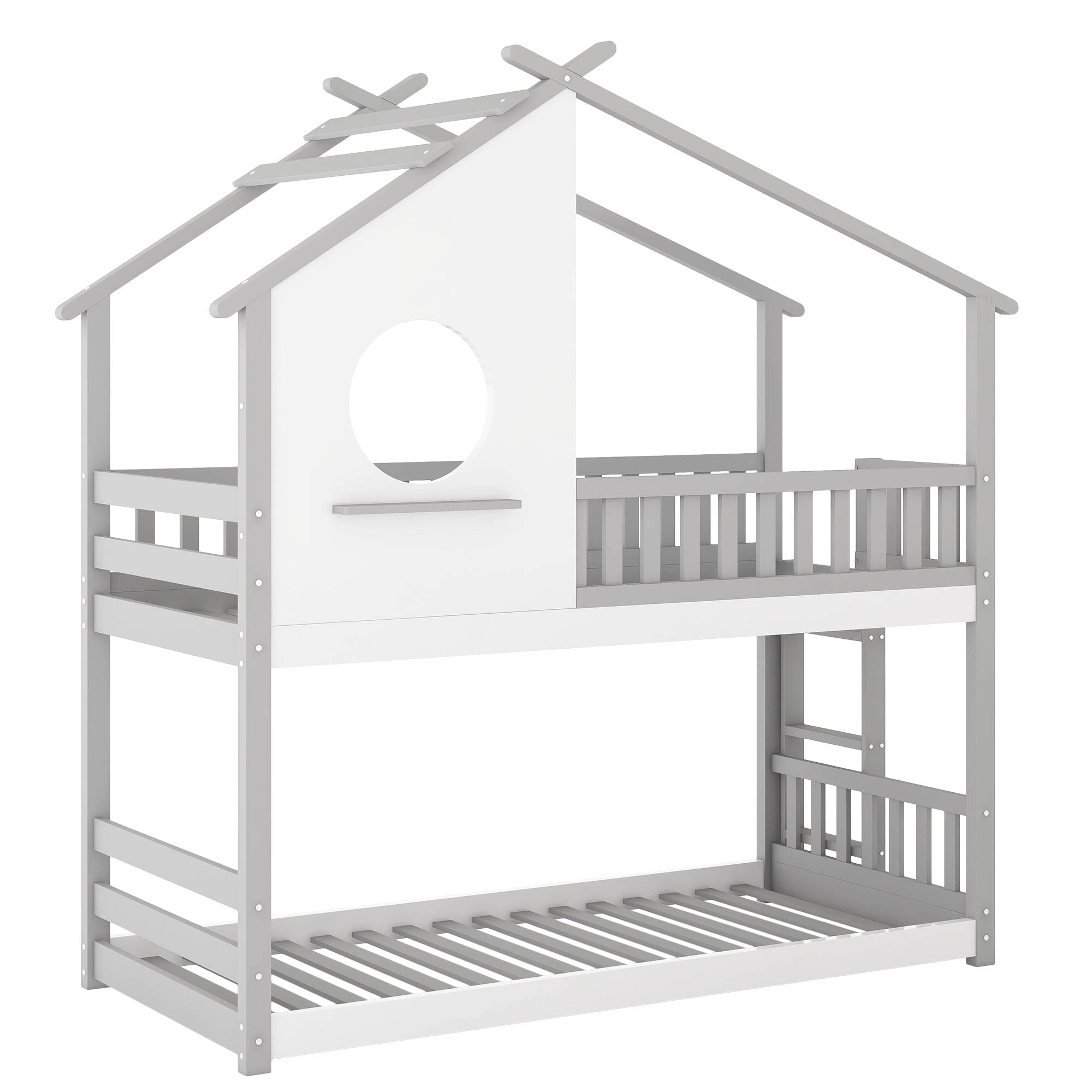 Dolamaní Letto a castello bambini 90x200 grigio bianco