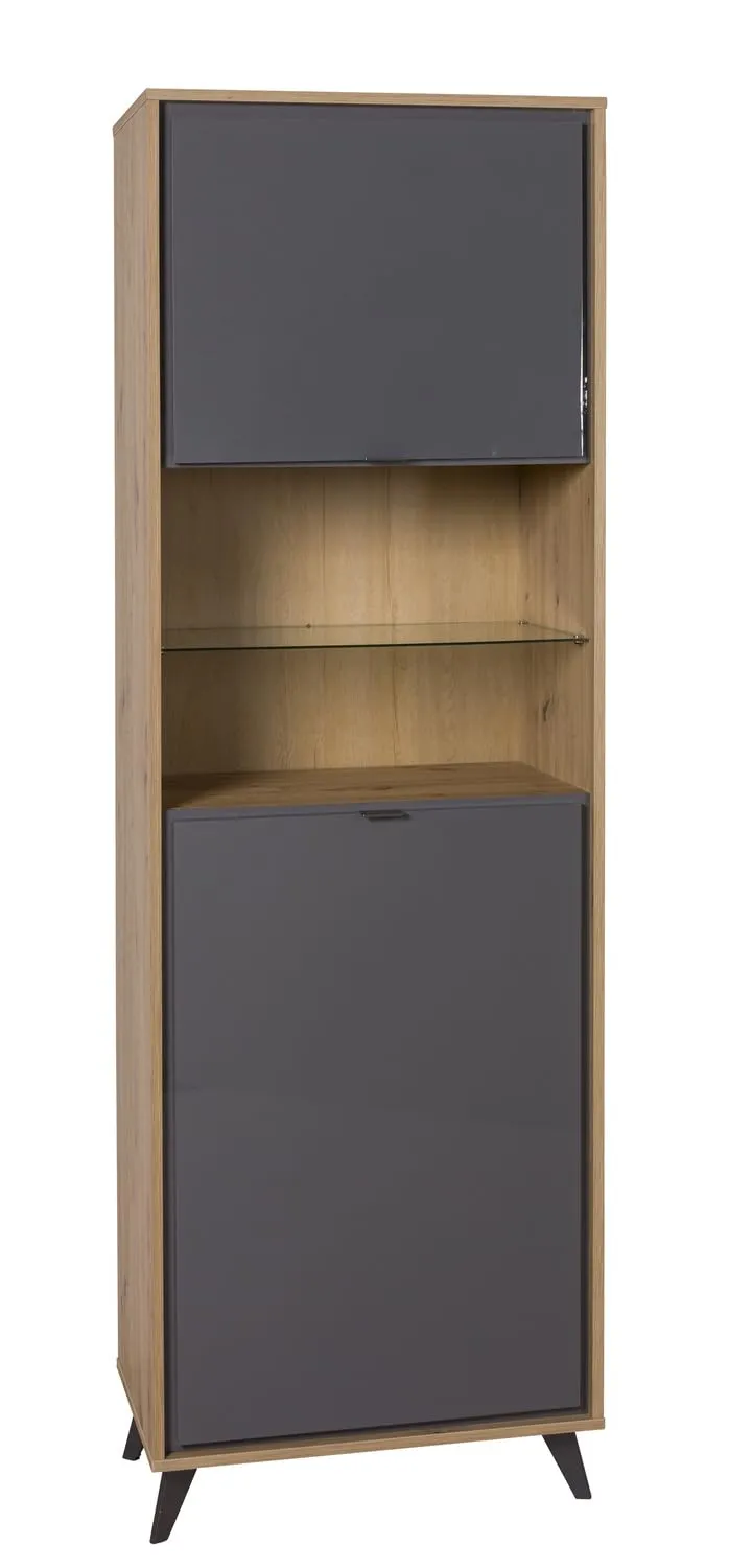 Composad Cornice mobile colonna 2 ante 2 vani rovere grigio