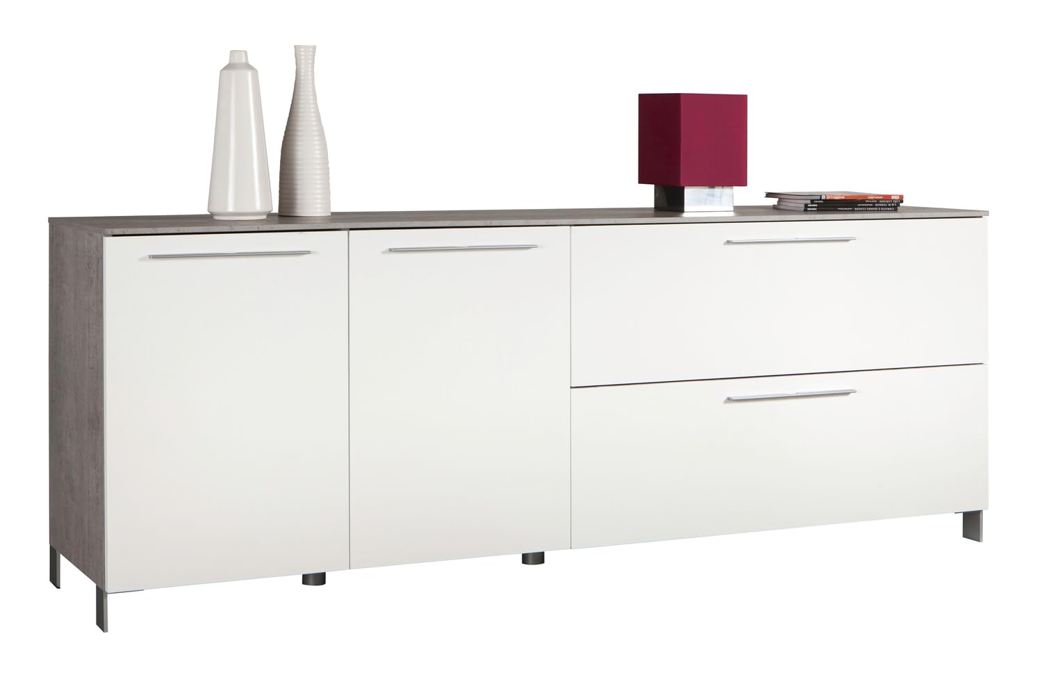 COMPOSAD Modello madia soggiorno bianco grigio 210 cm