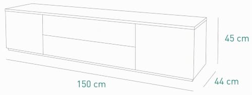 Composad Privilegio Mobile TV 200 cm Cemento Bianco 2 Ante