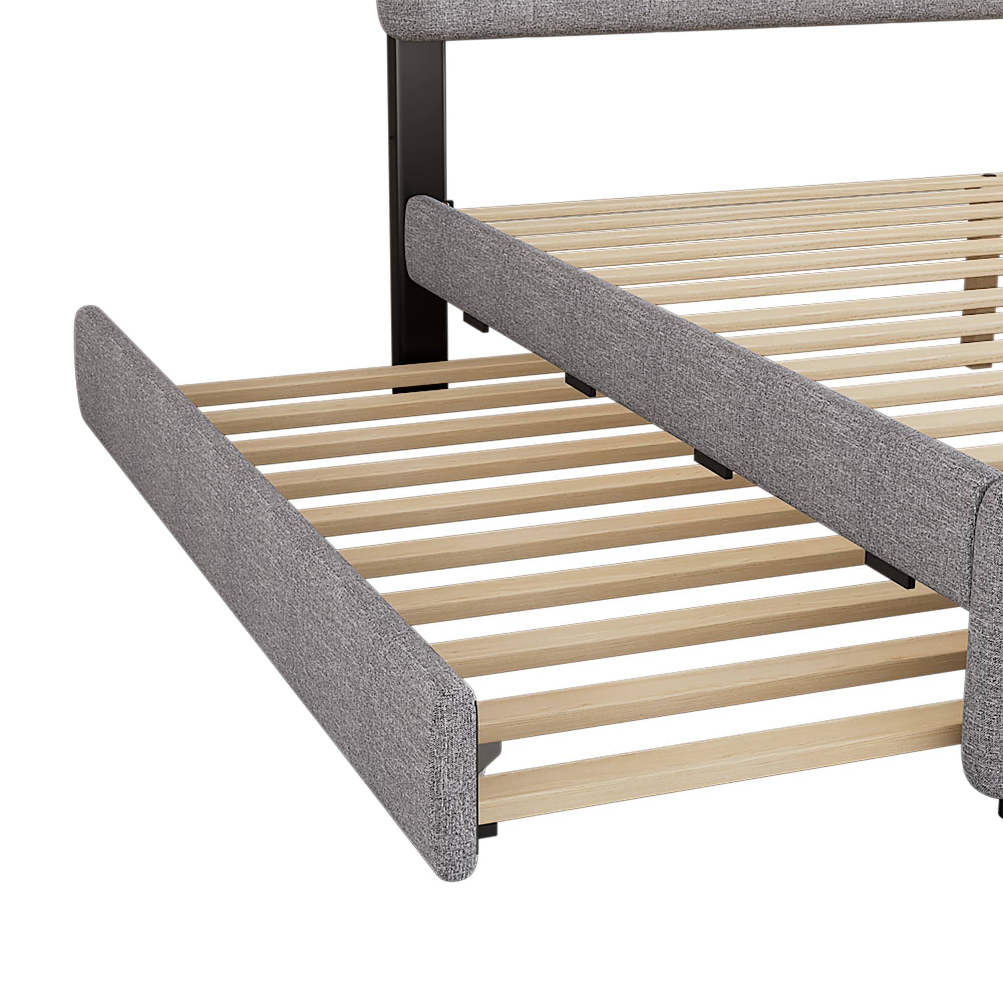 Dolamaní Letto 140x200 Grigio con Estraibile 90x190 e Cassetti