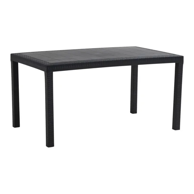 EPOCANTICA Houston Tavolo da Giardino 150x90 Antracite Polipropilene