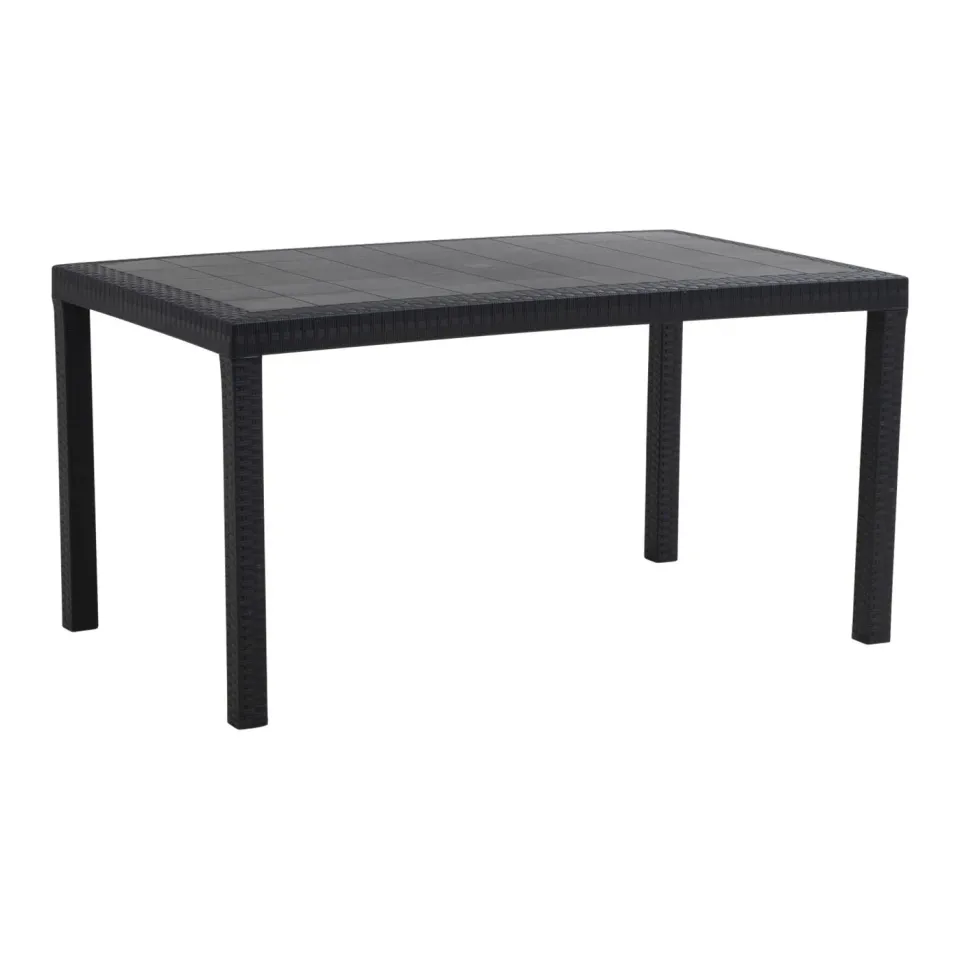 EPOCANTICA Houston Tavolo da Giardino 150x90 Antracite Polipropilene