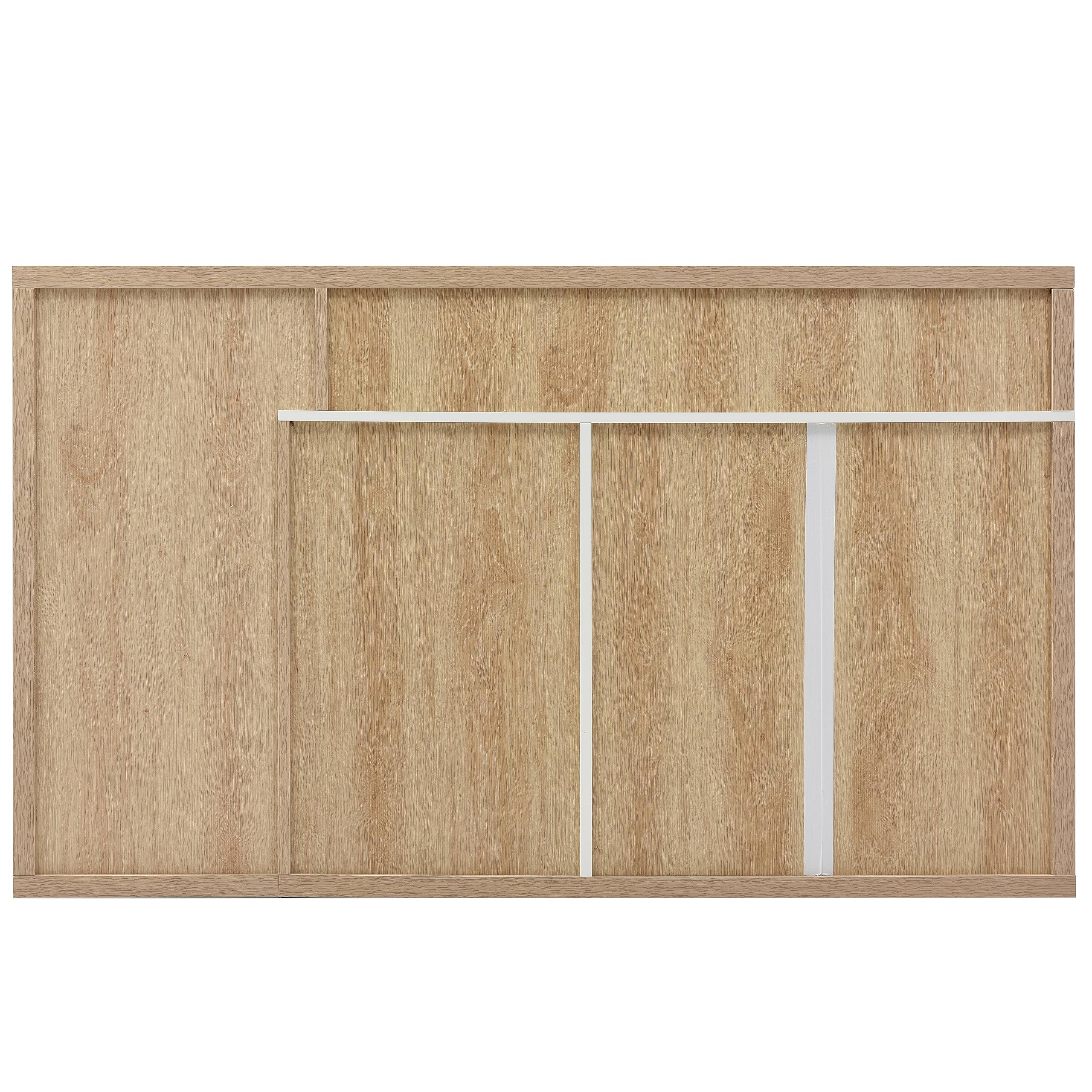 Dolamaní Credenza 140 cm bianca 3 cassetti ante vetro maniglie oro