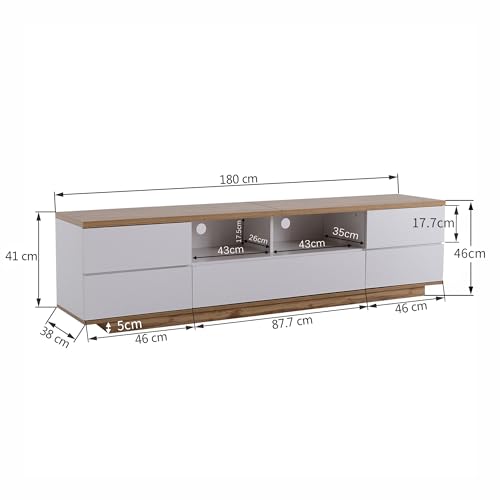 Dolamaní mobile TV bianco 180 cm 5 ante legno