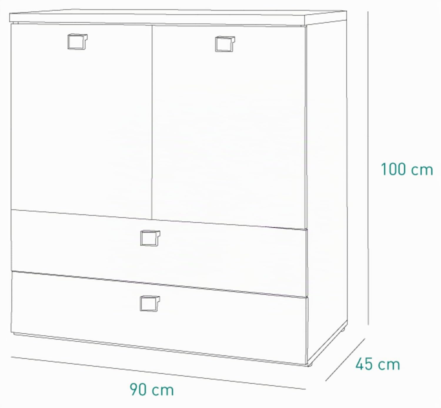 Composad Globo mobile contenitore rovere bianco 90x100 cm