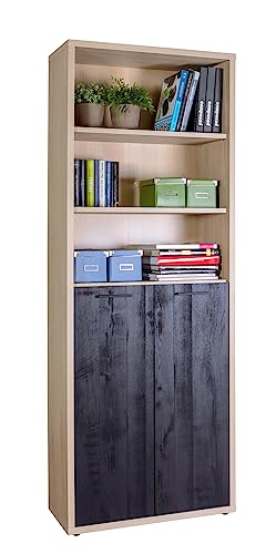 Composad Davinci Libreria 2 Ante 3 Vani Rovere Nero