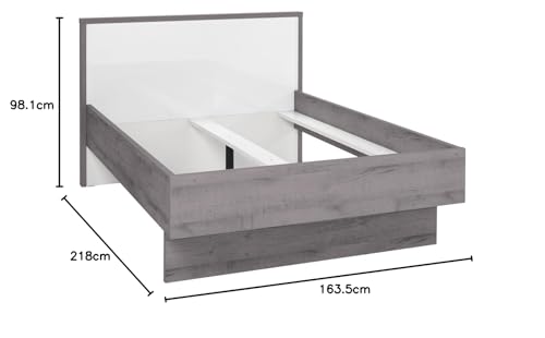 Composad Letto Matrimoniale Francese 163 cm Bianco Rovere Senza Materasso