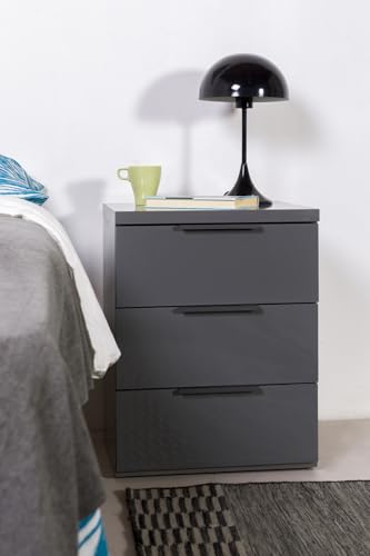 Composad Mundi 3 Cassetti Comodino Grigio Titanio 49 cm