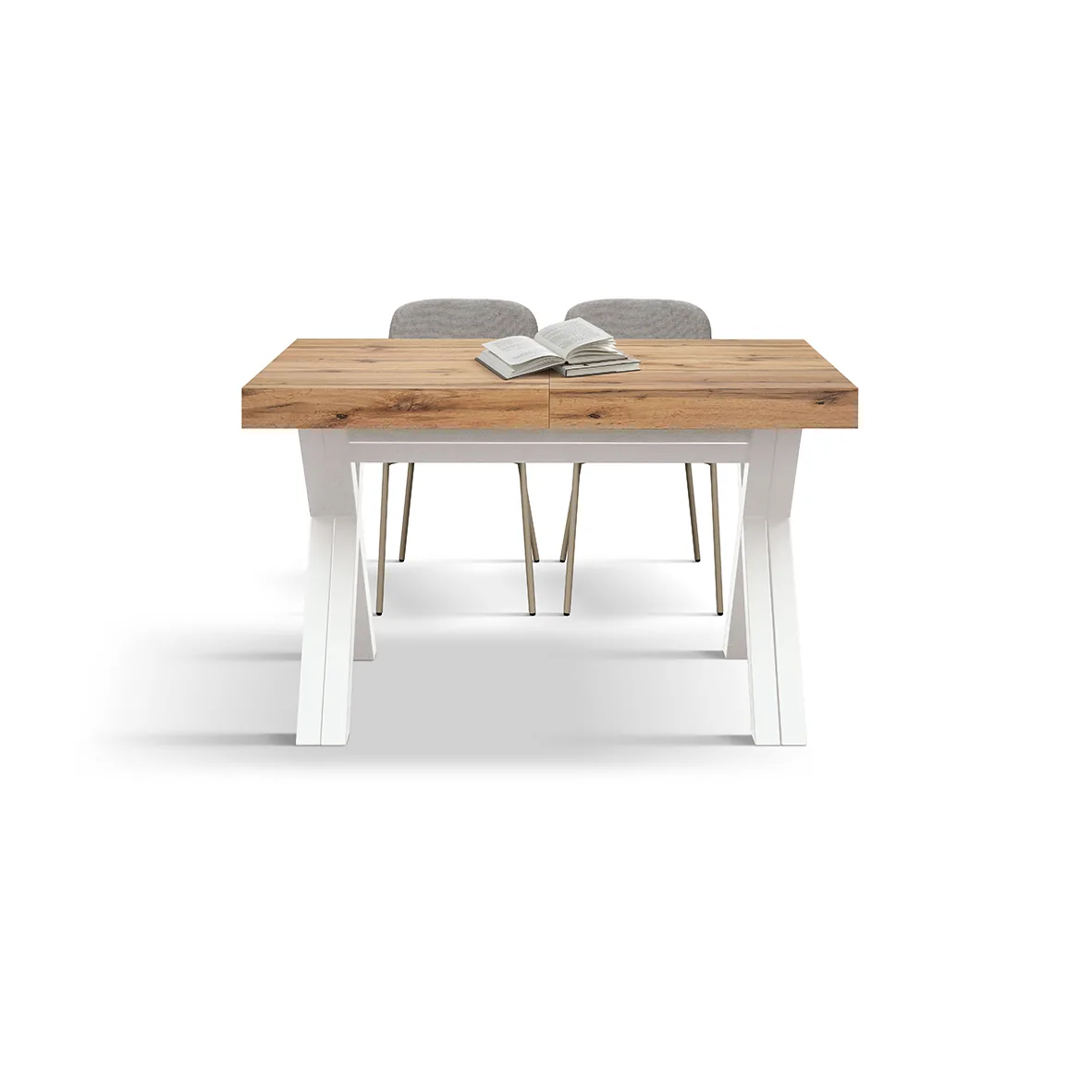 Epocantica Tavolo Allungabile Gambe a X Rovere 16 Posti