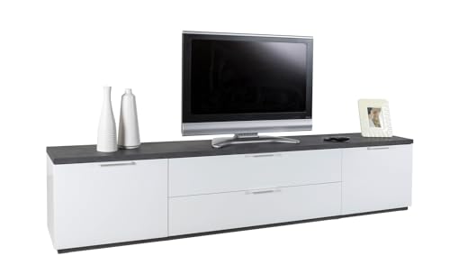 Composad Mundi mobile porta tv 2 ante 2 ribalte bianco-grigio 240