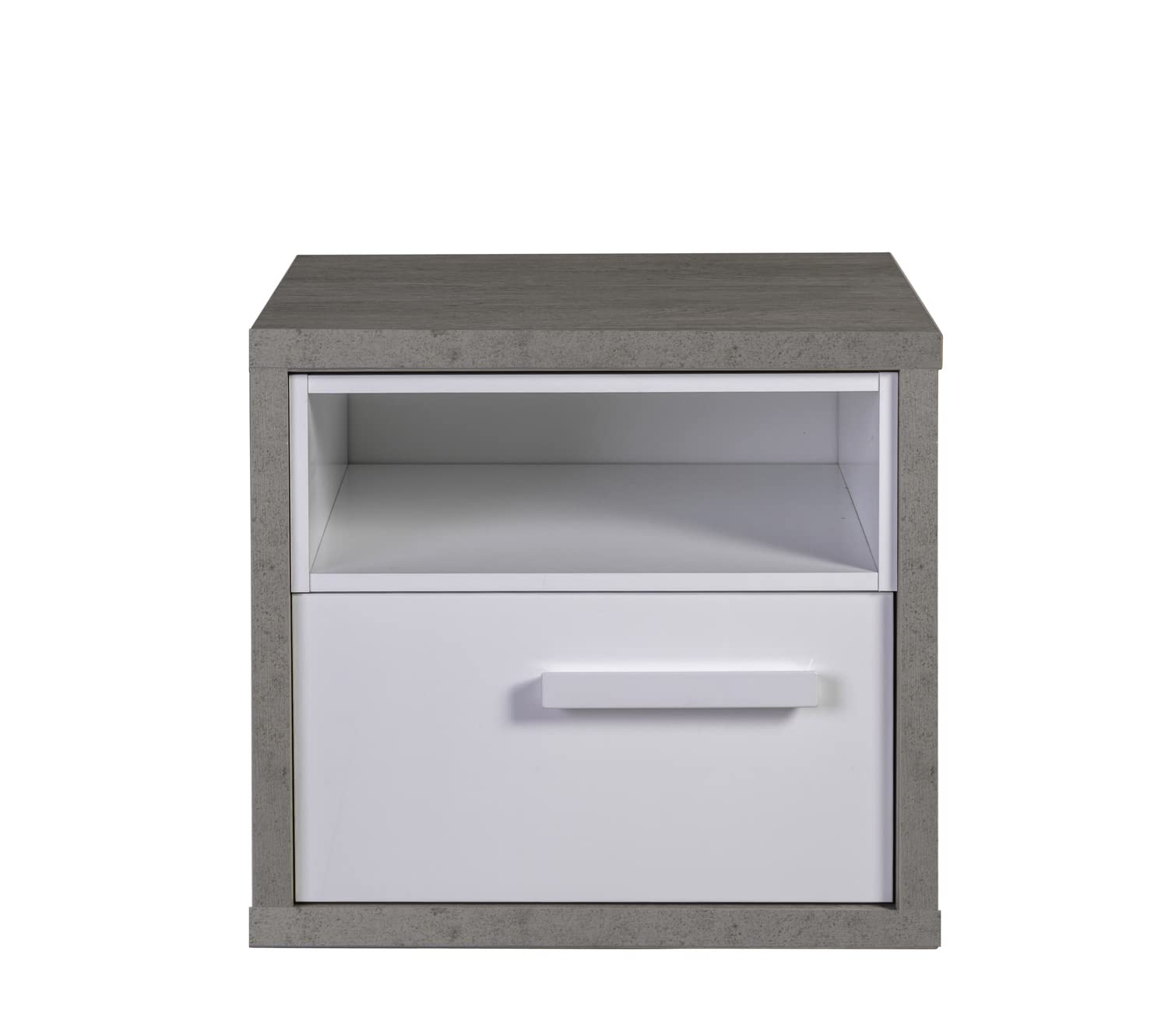 Composad Mi Piace Comodino 1 Cassetto 1 Vano Cemento Bianco