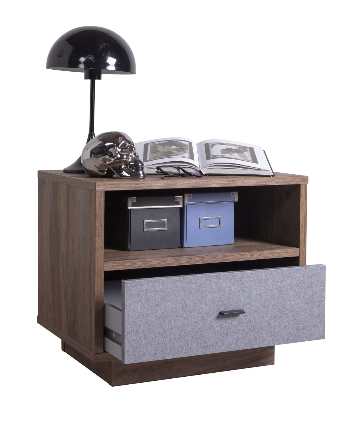 Composad Audace Comodino 1 Cassetto 1 Vano Noce Brera