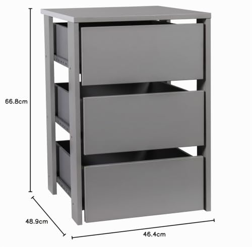 Composad Cassettiera Interna Armadio Grigia 46,4 cm 3 Cassetti