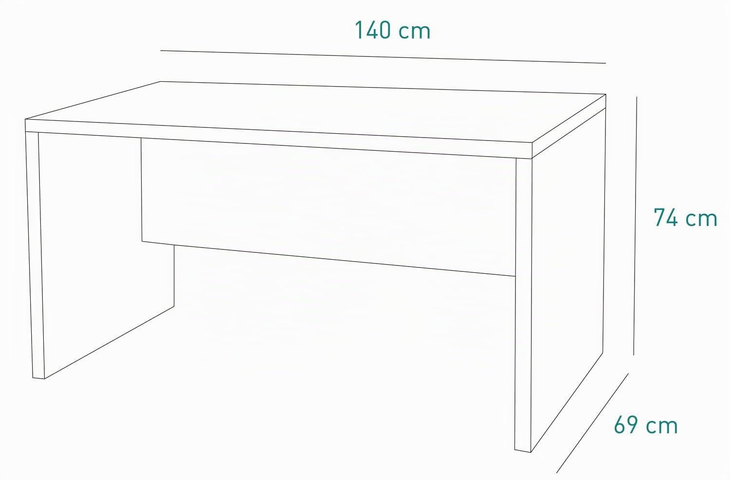 Composad Pratico Scrivania Ufficio Cemento 140 cm