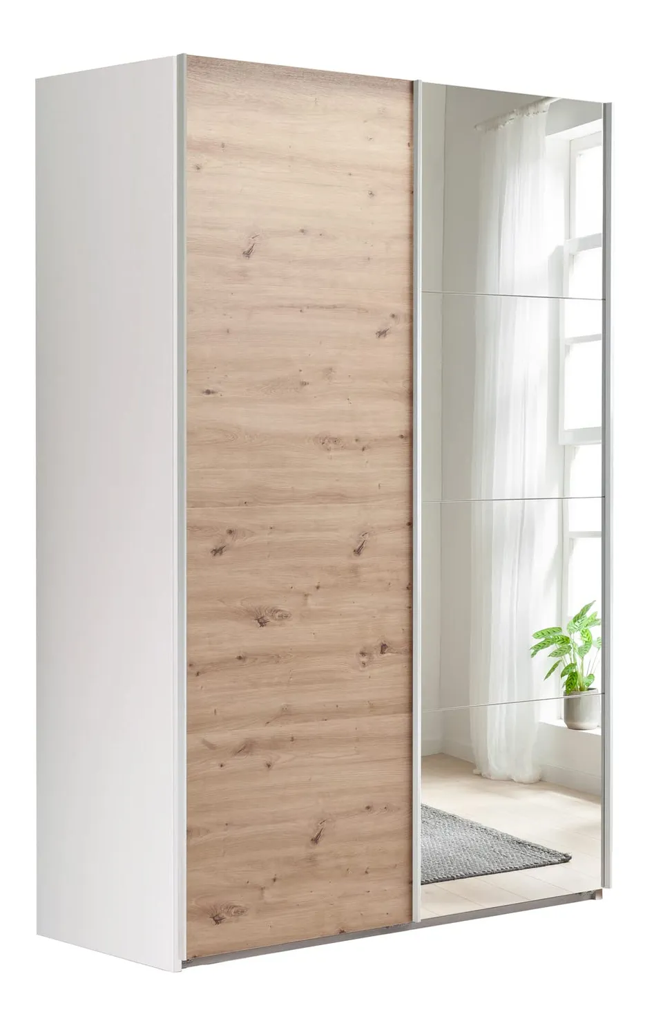 Composad Systema 150x223x67 armadio 2 ante scorrevoli specchio bianco rovere
