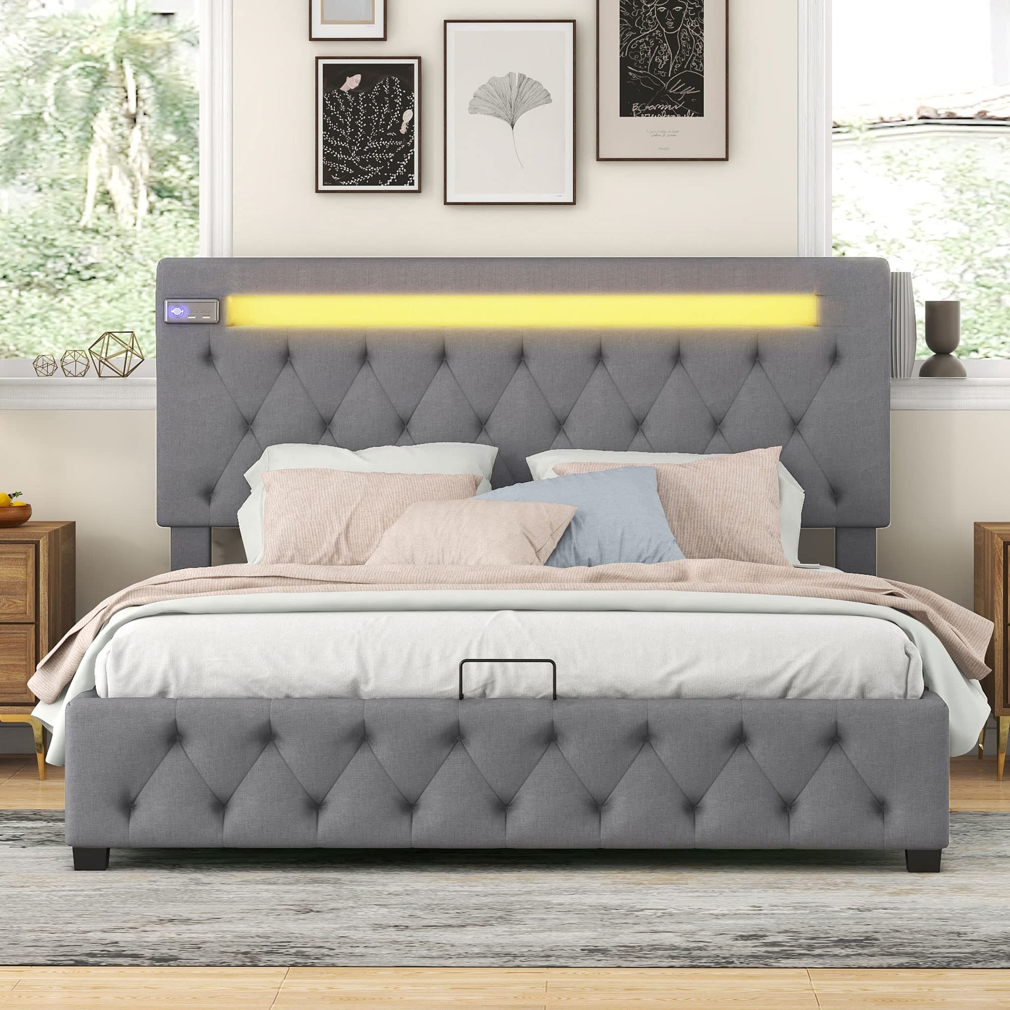 Dolamaní Letto contenitore 140x200 lino grigio
